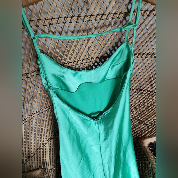 Zara Light Green Satin Camisole/Slip Midi Dress BNWT - Picture 7 of 12